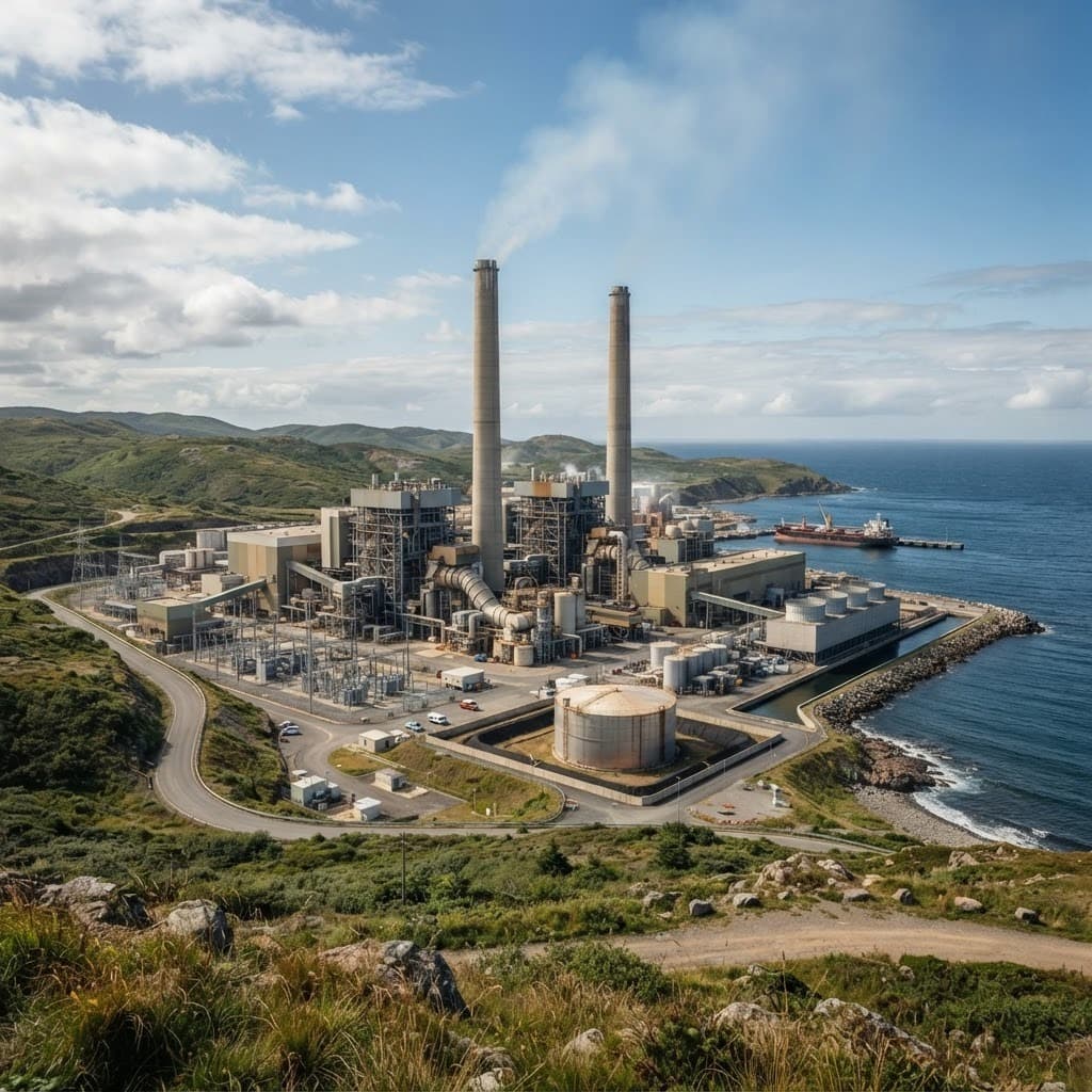 Centrale thermique et au charbon en bord de mer